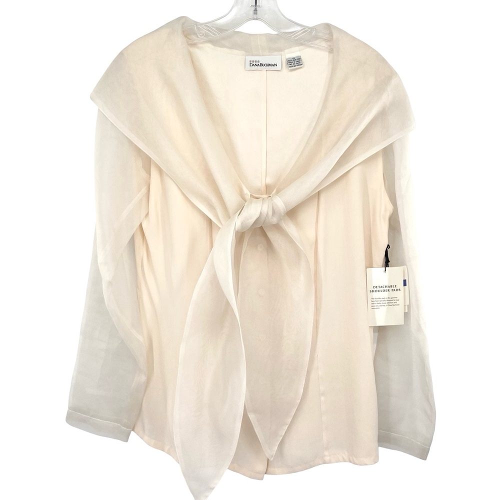 Vintage Dana Buchman Ivory Silk Blouse New Size 10